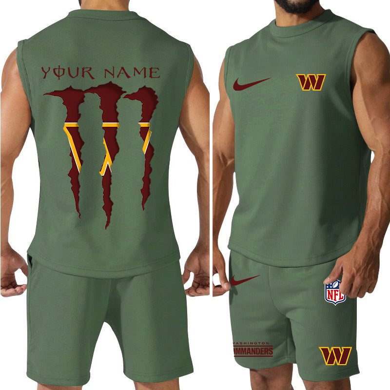 Washington Commanders Colorful Combo Men Jersey Tank Top and Shorts AZBTCMJTTS000005