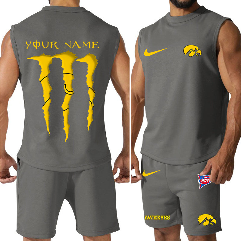 Iowa Hawkeyes Colorful Combo Men Jersey Tank Top and Shorts AZBTCMJTTS000060
