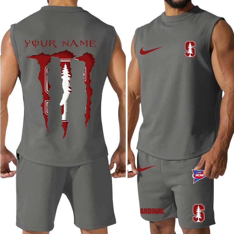 Stanford Cardinal Colorful Combo Men Jersey Tank Top and Shorts AZBTCMJTTS000034