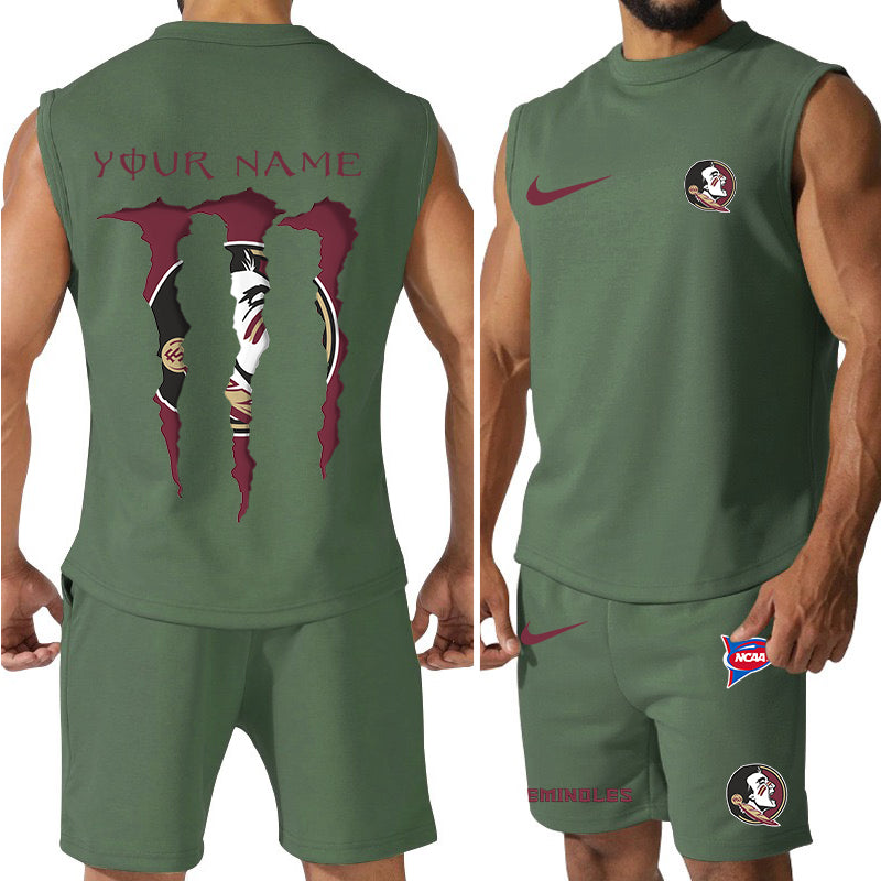 Florida State Seminoles Colorful Combo Men Jersey Tank Top and Shorts AZBTCMJTTS000049