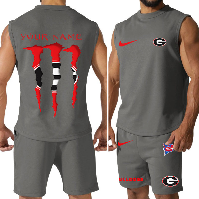 Georgia Bulldogs Colorful Combo Men Jersey Tank Top and Shorts AZBTCMJTTS000044