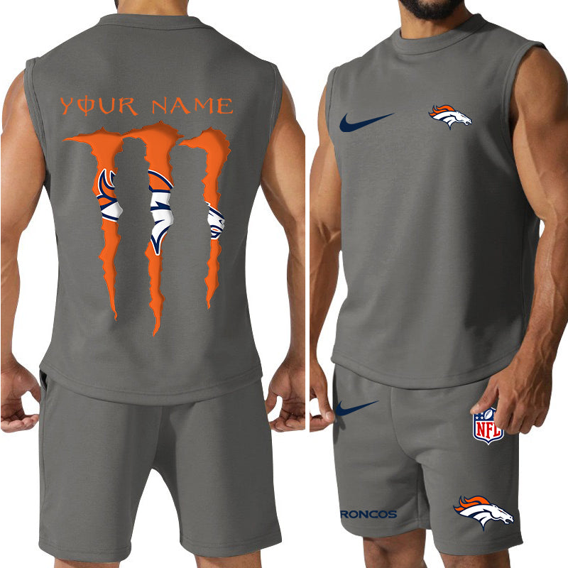 Denver Broncos Colorful Combo Men Jersey Tank Top and Shorts AZBTCMJTTS000015