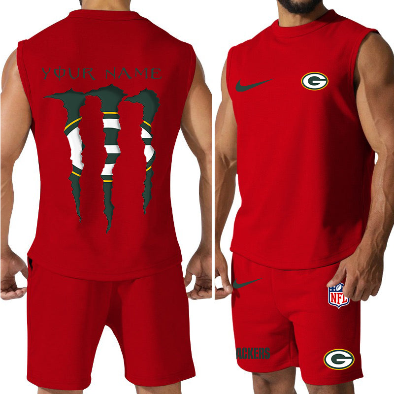 Green Bay Packers Colorful Combo Men Jersey Tank Top and Shorts AZBTCMJTTS000017