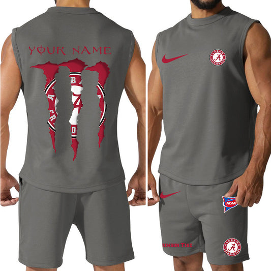 Alabama Crimson Tide Colorful Combo Men Jersey Tank Top and Shorts AZBTCMJTTS000038
