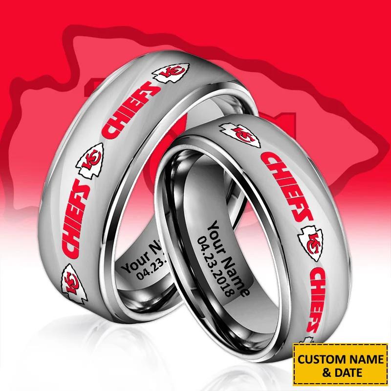 Kansas City Chiefs Special Stainless Ring Custom Name AZBTSR000054