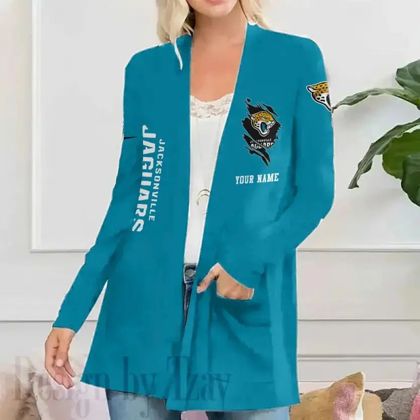 Jacksonville Jaguars Women Patch Pocket Cardigan BT088