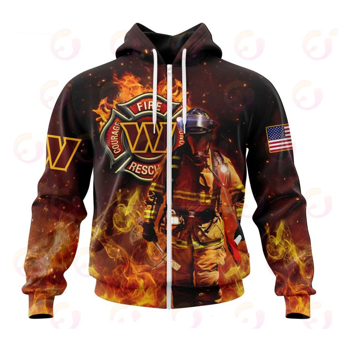 Washington Commanders Honor Firefighters – First Responders All Over Printed T-shirt Sweatshirt Hoodie AZCHD855