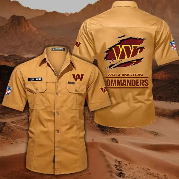 Washington Commanders Men’s Short Sleeve Cargo Shirts New 2025 AZBT2DCGS000031