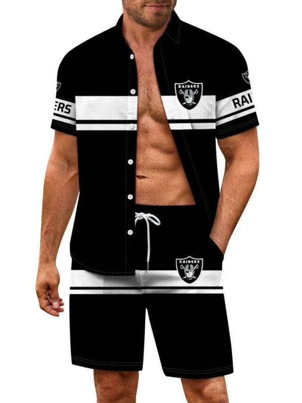 Las Vegas Raiders Combo Hawaiian Shirt and Shorts AZBTHWSS000071