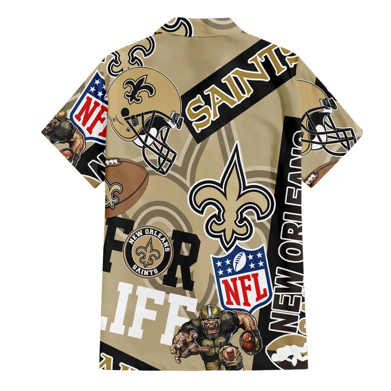 New Orleans Saints Custom Limited Edition For Life Hawaiian Shirt and Shorts AZHAHWSS000272