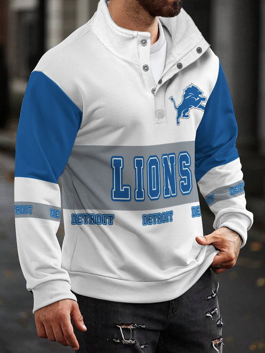 Detroit Lions Casual Colorful Stand Collar Sweatshirt AZBTSCSW000242