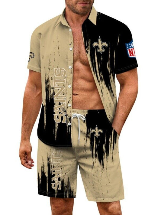 New Orleans Saints Combo Hawaiian Shirt and Shorts AZBTHWSS000215