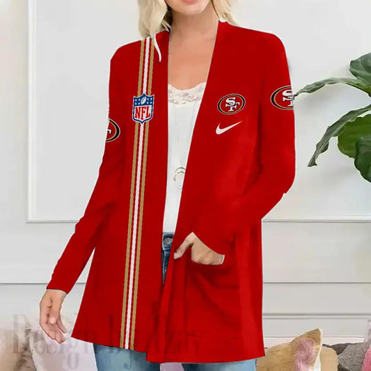 San Francisco 49ers Women Patch Pocket Cardigan BT172