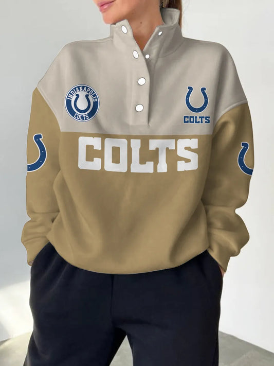 Indianapolis Colts Casual Colorful Stand Collar Sweatshirt AZBTSCSW000342
