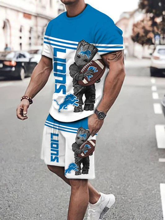 Detroit Lions T-shirt and Shorts AZTS409