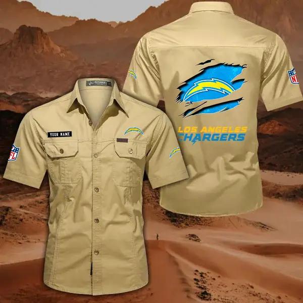 Los Angeles Chargers Men’s Short Sleeve Cargo Shirts New 2025 AZBT2DCGS000018