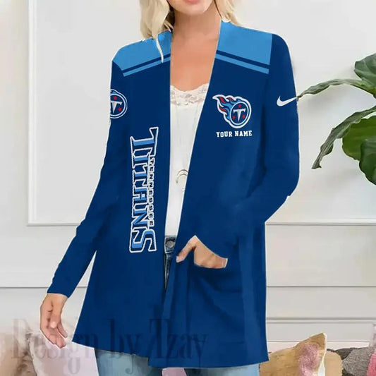 Tennessee Titans Women Patch Pocket Cardigan BT192