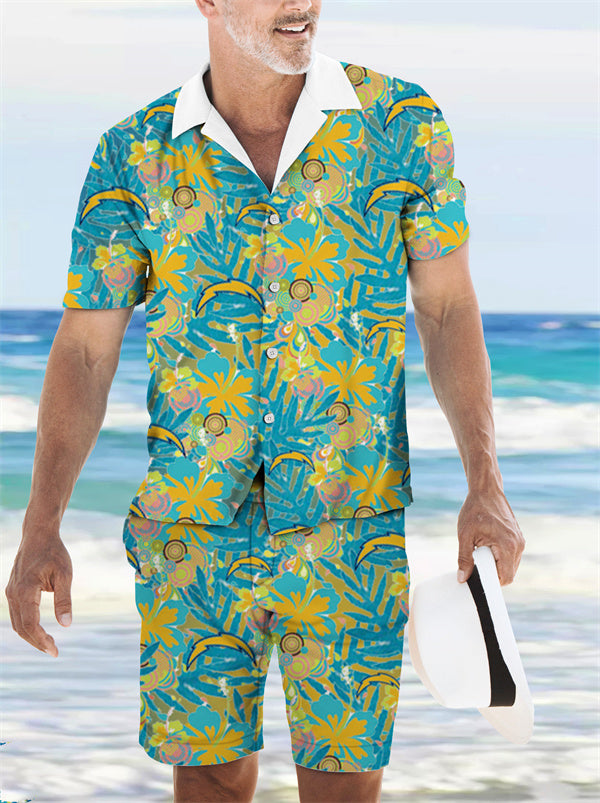 Los Angeles Chargers Combo Hawaiian Shirt and Shorts AZBTHWSS000046