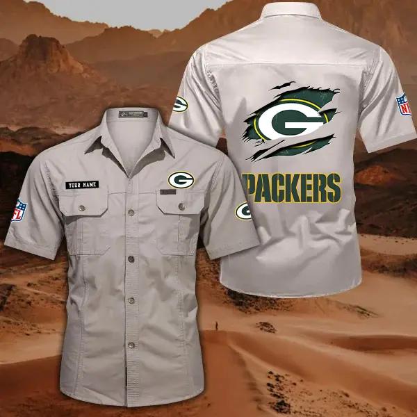 Green Bay Packers Men’s Short Sleeve Cargo Shirts New 2025 AZBT2DCGS000012