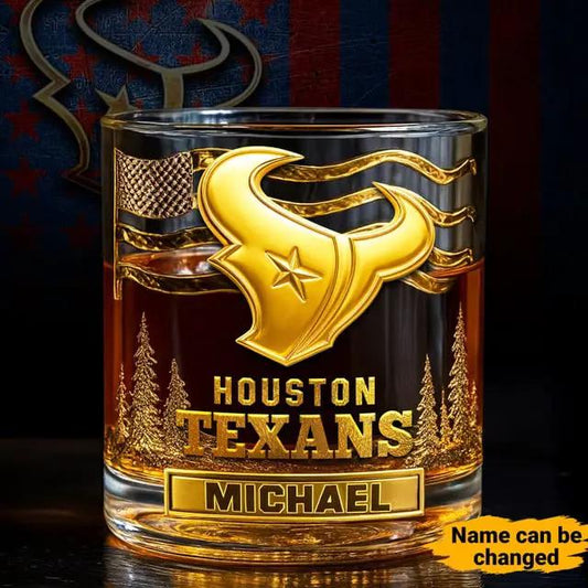 Houston Texans Golden Logo Whiskey Glass SP05