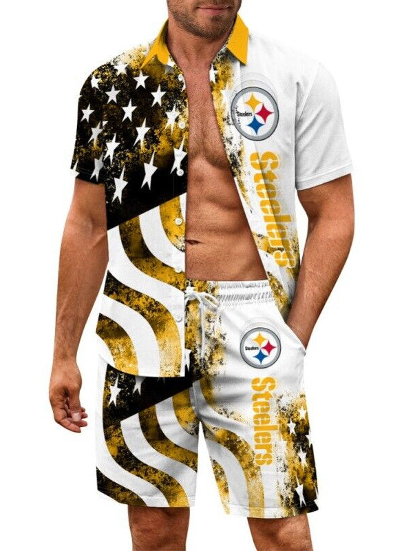 Pittsburgh Steelers Combo Hawaiian Shirt and Shorts AZBTHWSS000111