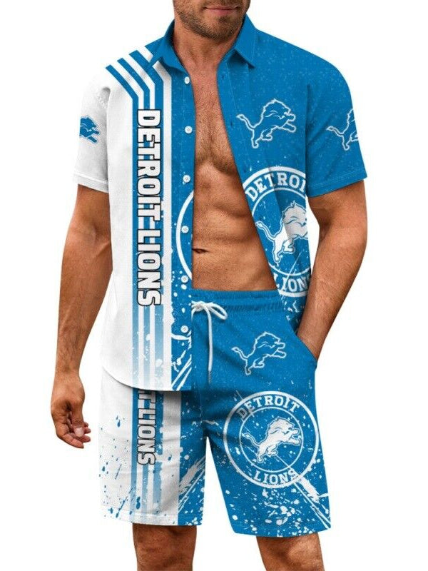 Detroit Lions Combo Hawaiian Shirt and Shorts AZBTHWSS000236