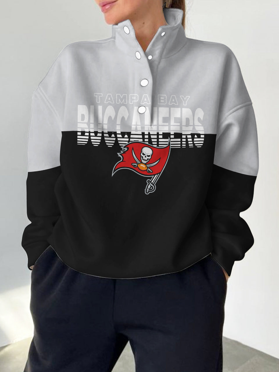 Tampa Bay Buccaneers Casual Colorful Stand Collar Sweatshirt AZBTSCSW000470