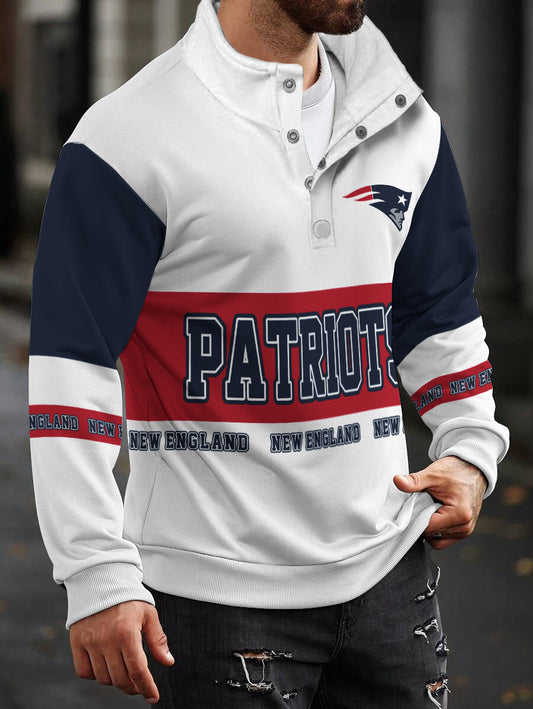 New England Patriots Casual Colorful Stand Collar Sweatshirt AZBTSCSW000599