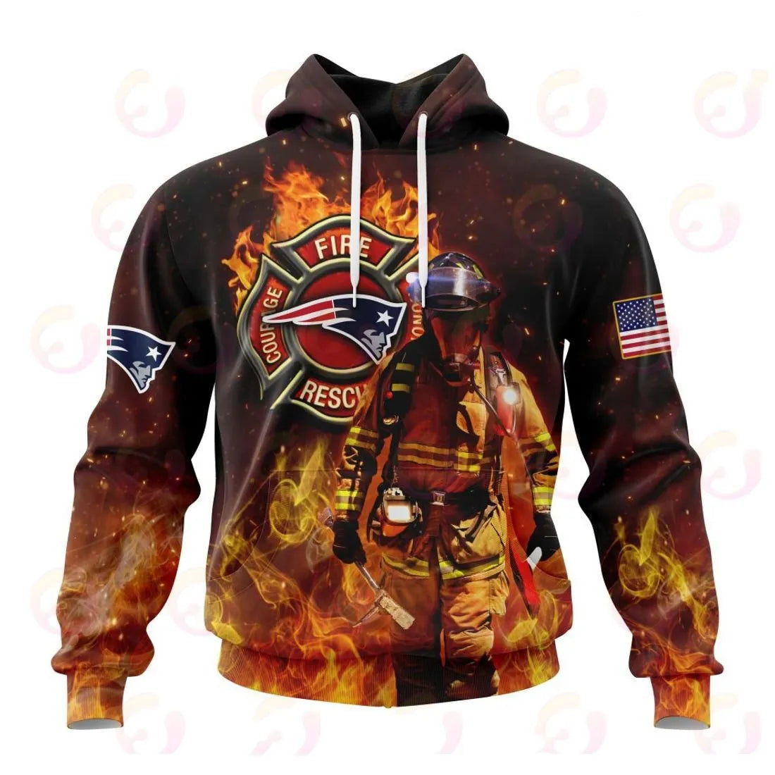 New England Patriots Honor Firefighters – First Responders All Over Printed T-shirt Sweatshirt Hoodie AZCHD845