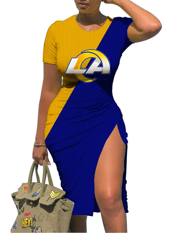 Los Angeles Rams Slit Bodycon Dress  AZBTSBD000031