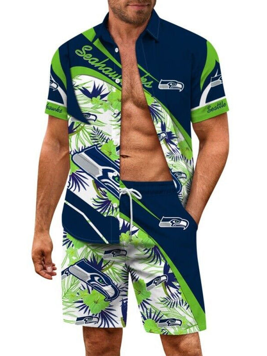 Seattle Seahawks Combo Hawaiian Shirt and Shorts AZBTHWSS000006