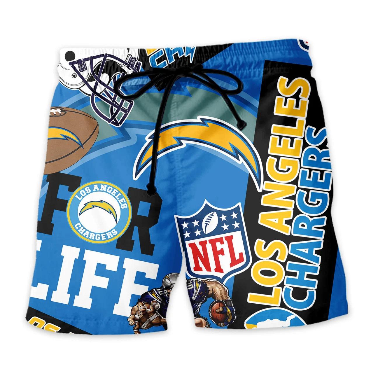 Los Angeles Chargers Custom Limited Edition For Life Hawaiian Shirt and Shorts AZHAHWSS000250