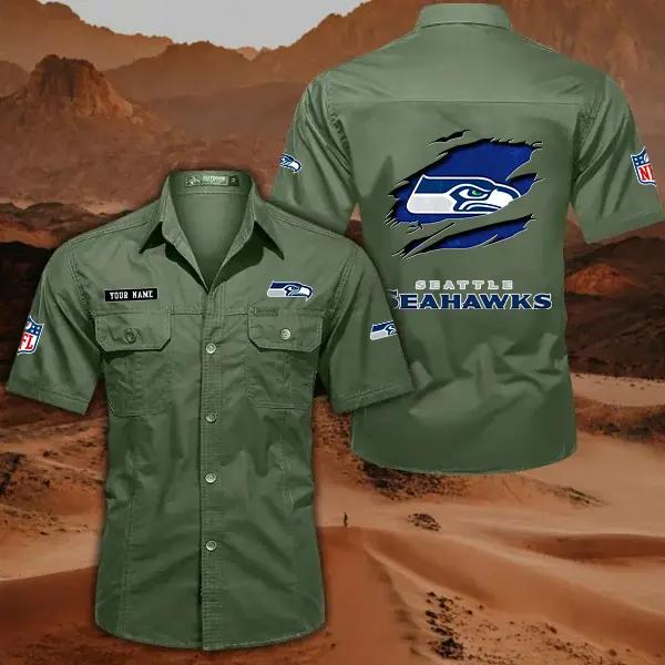 Seattle Seahawks Men’s Short Sleeve Cargo Shirts New 2025 AZBT2DCGS000028