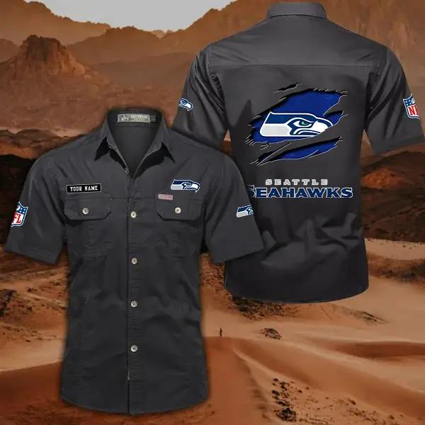 Seattle Seahawks Men’s Short Sleeve Cargo Shirts New 2025 AZBT2DCGS000028