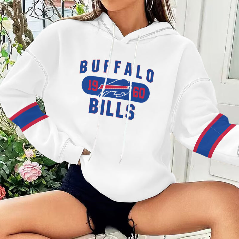 Buffalo Bills Printed Hooded Pocket Pullover Hoodie AZBTPH000001