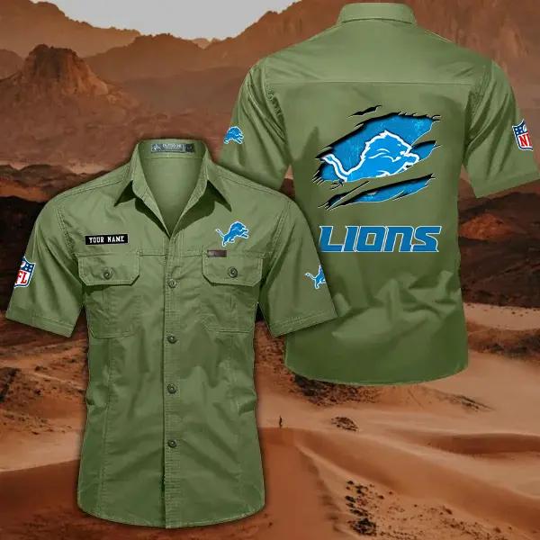 Detroit Lions Men’s Short Sleeve Cargo Shirts New 2025 AZBT2DCGS000011