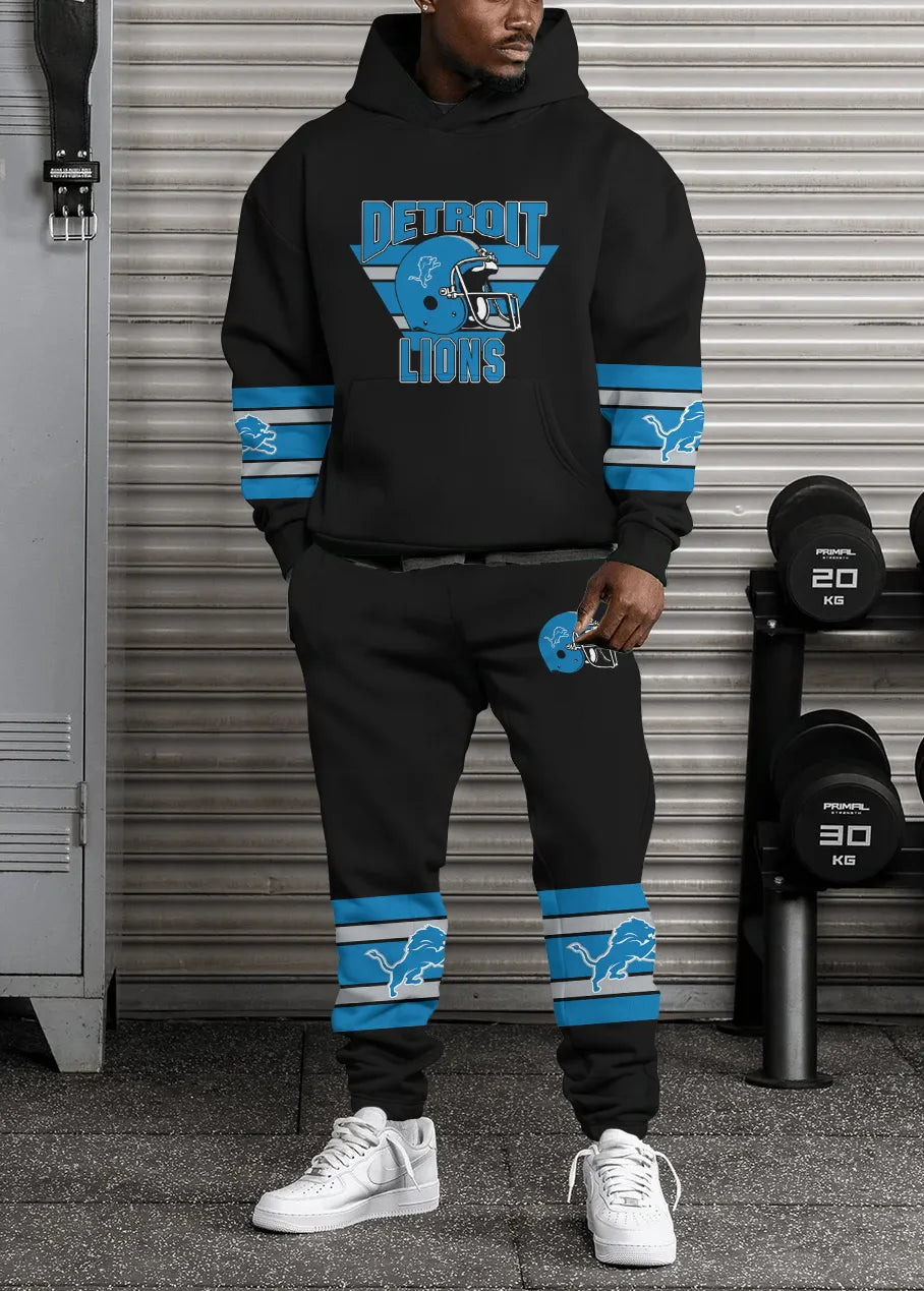 Detroit Lions Combo Pullover Hoodie And Sweatpants AZBTPHSP000236