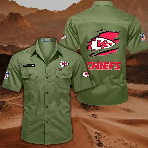 Kansas City Chiefs Men’s Short Sleeve Cargo Shirts New 2025 AZBT2DCGS000016