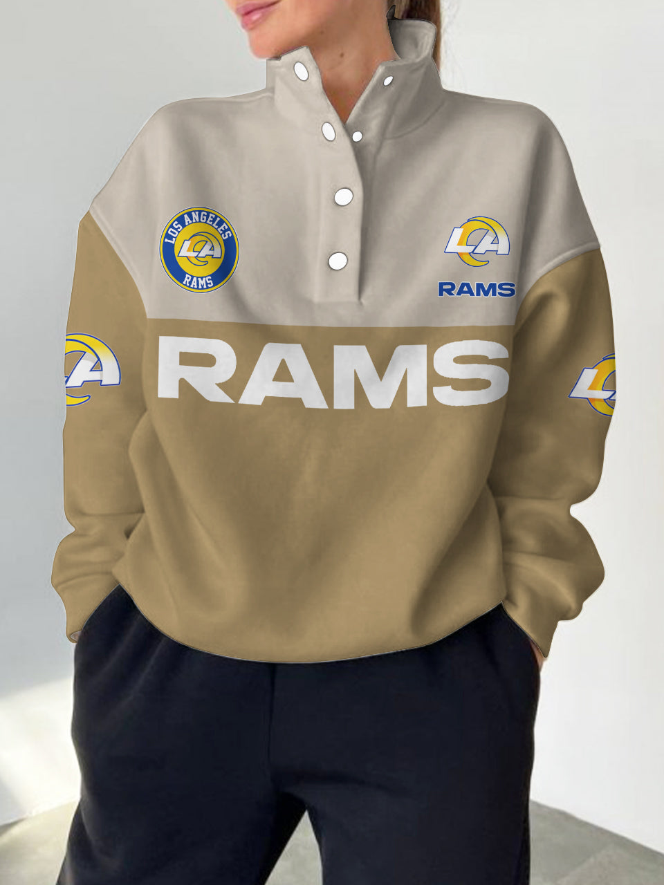 Los Angeles Rams Casual Colorful Stand Collar Sweatshirt AZBTSCSW000401