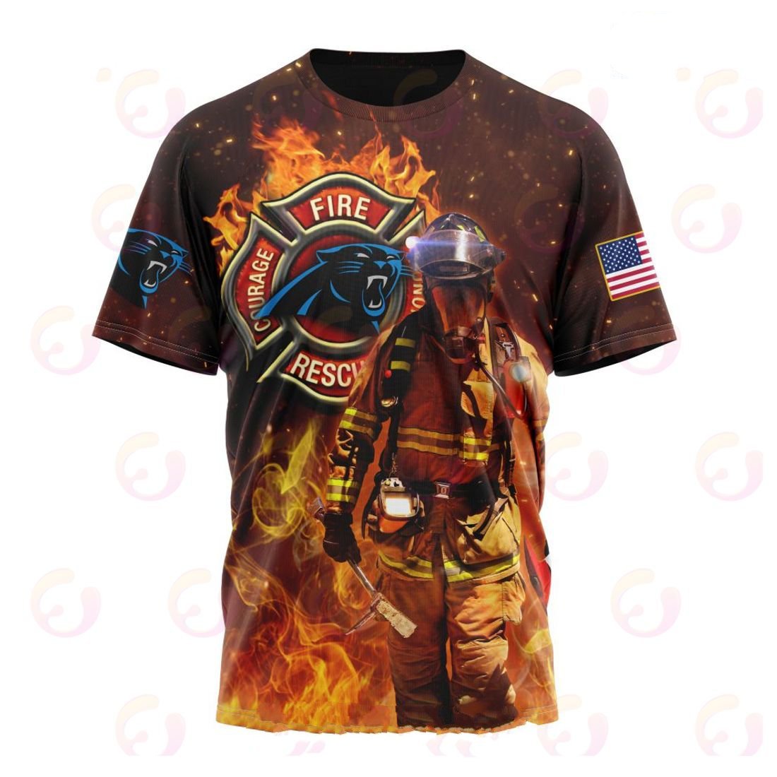 Carolina Panthers Honor Firefighters – First Responders All Over Printed T-shirt Sweatshirt Hoodie AZCHD828