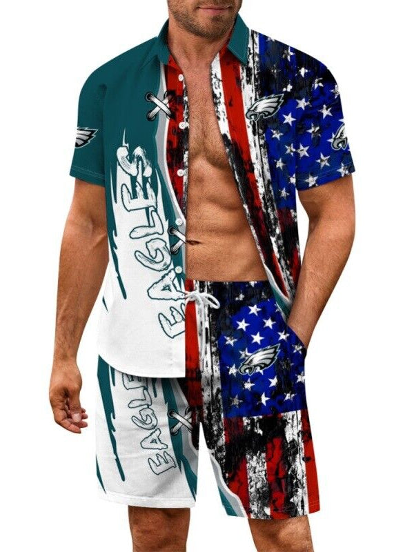 Philadelphia Eagles Combo Hawaiian Shirt and Shorts AZBTHWSS000112
