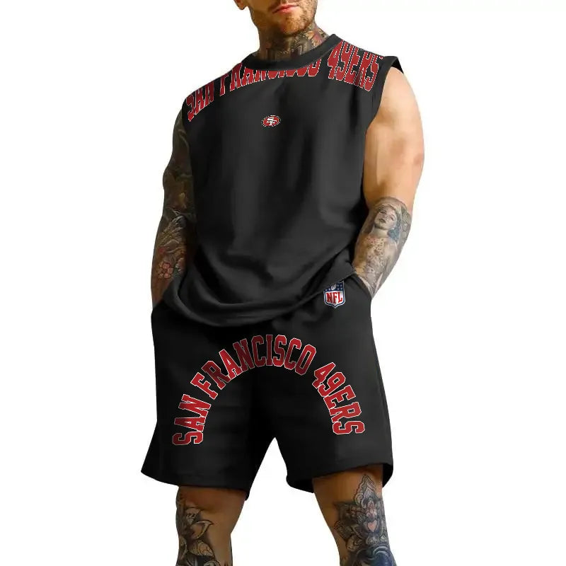 San Francisco 49ers Combo Men Jersey Tank Top and Shorts AZICOTATTMS00020