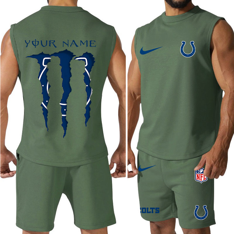 Indianapolis Colts Colorful Combo Men Jersey Tank Top and Shorts AZBTCMJTTS000019