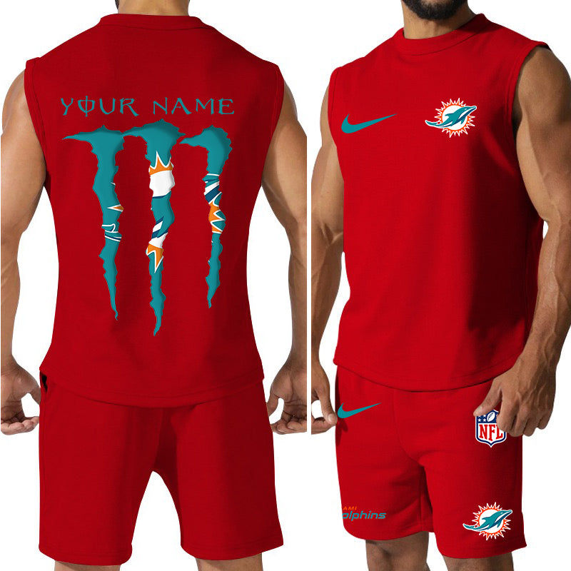 Miami Dolphins Colorful Combo Men Jersey Tank Top and Shorts AZBTCMJTTS000022