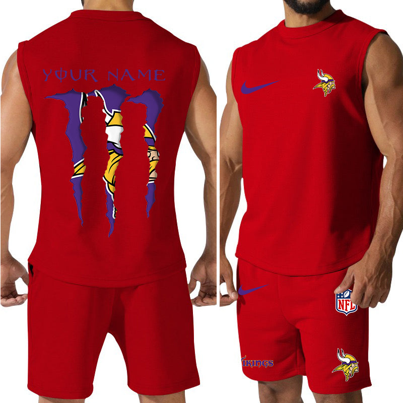 Minnesota Vikings Colorful Combo Men Jersey Tank Top and Shorts AZBTCMJTTS000023