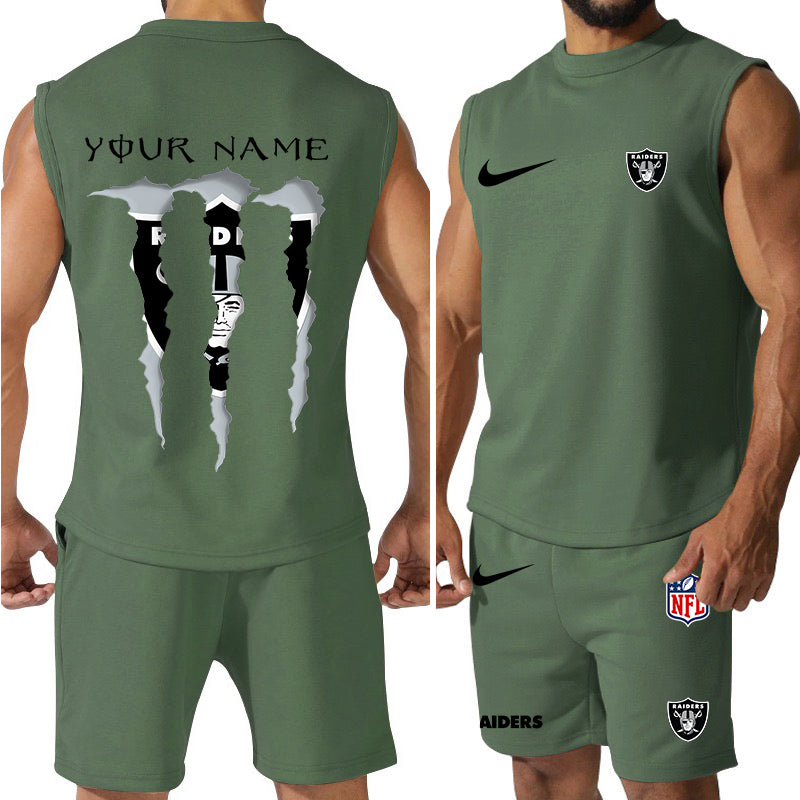 Las Vegas Raiders Colorful Combo Men Jersey Tank Top and Shorts AZBTCMJTTS000028