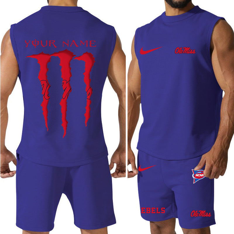 Ole Miss Rebels Colorful Combo Men Jersey Tank Top and Shorts AZBTCMJTTS000061