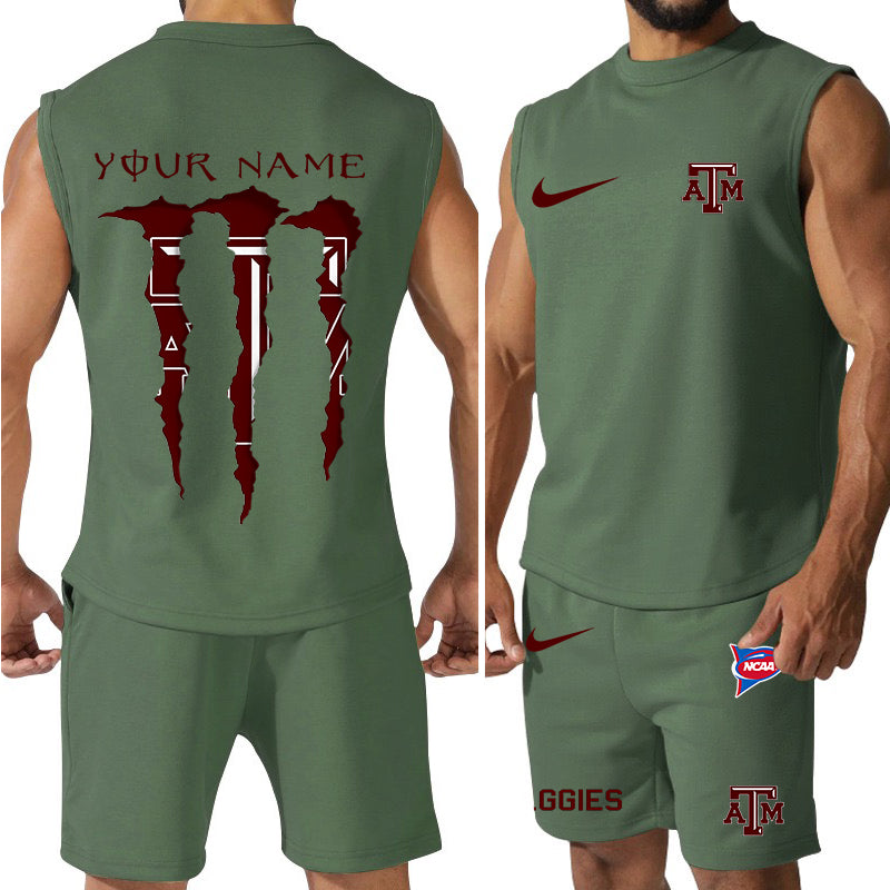 Texas A&M Aggies Colorful Combo Men Jersey Tank Top and Shorts AZBTCMJTTS000067