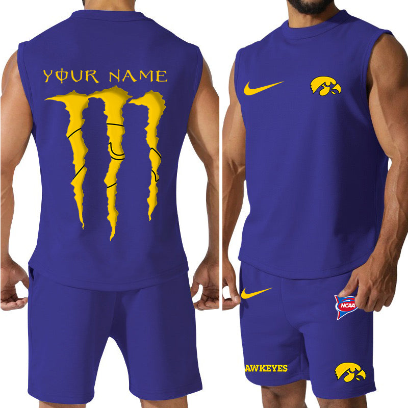 Iowa Hawkeyes Colorful Combo Men Jersey Tank Top and Shorts AZBTCMJTTS000060