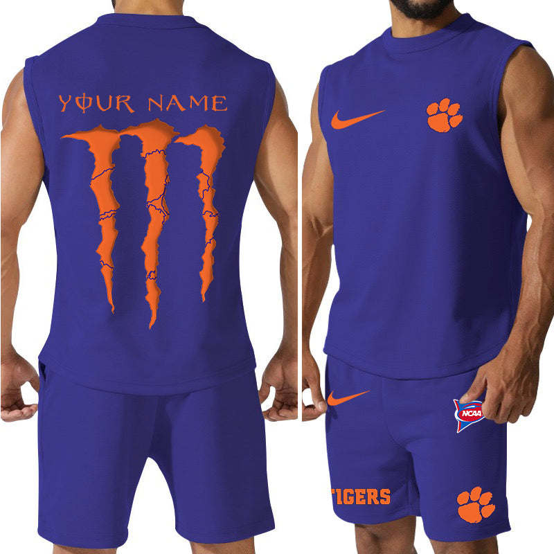 Clemson Tigers Colorful Combo Men Jersey Tank Top and Shorts AZBTCMJTTS000051